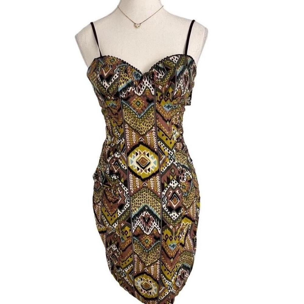 Ruby Rox Y2K Vintage Multicoloured mini bodycon dress with straps size small (3)